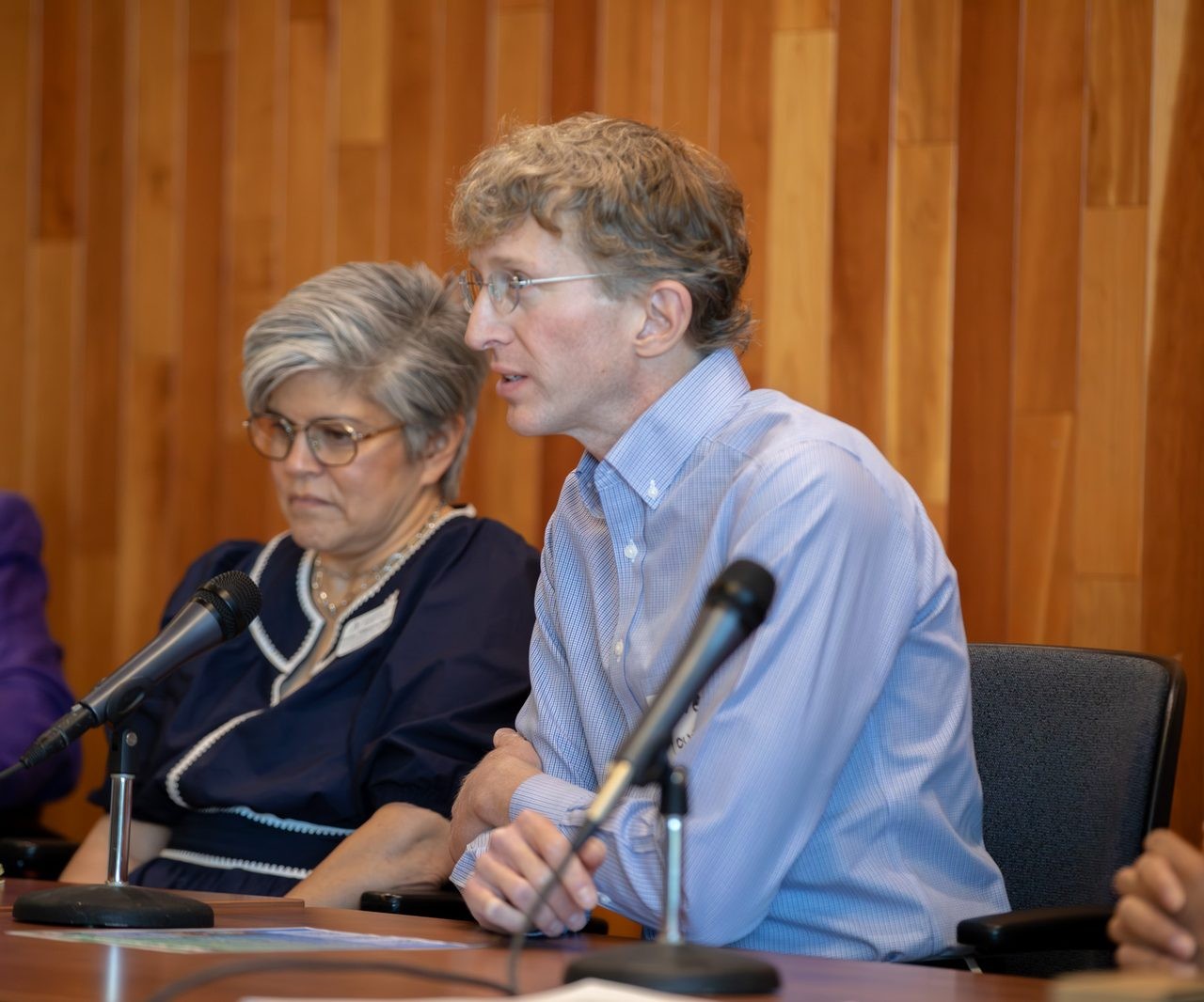 Panelists speaking at the June Brainhub gathering